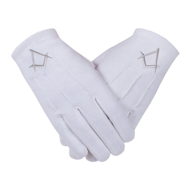 Freemasons White Real Kid Leather Gloves White leather masonic dress gloves with custom embroidery Masonic gloves all atam