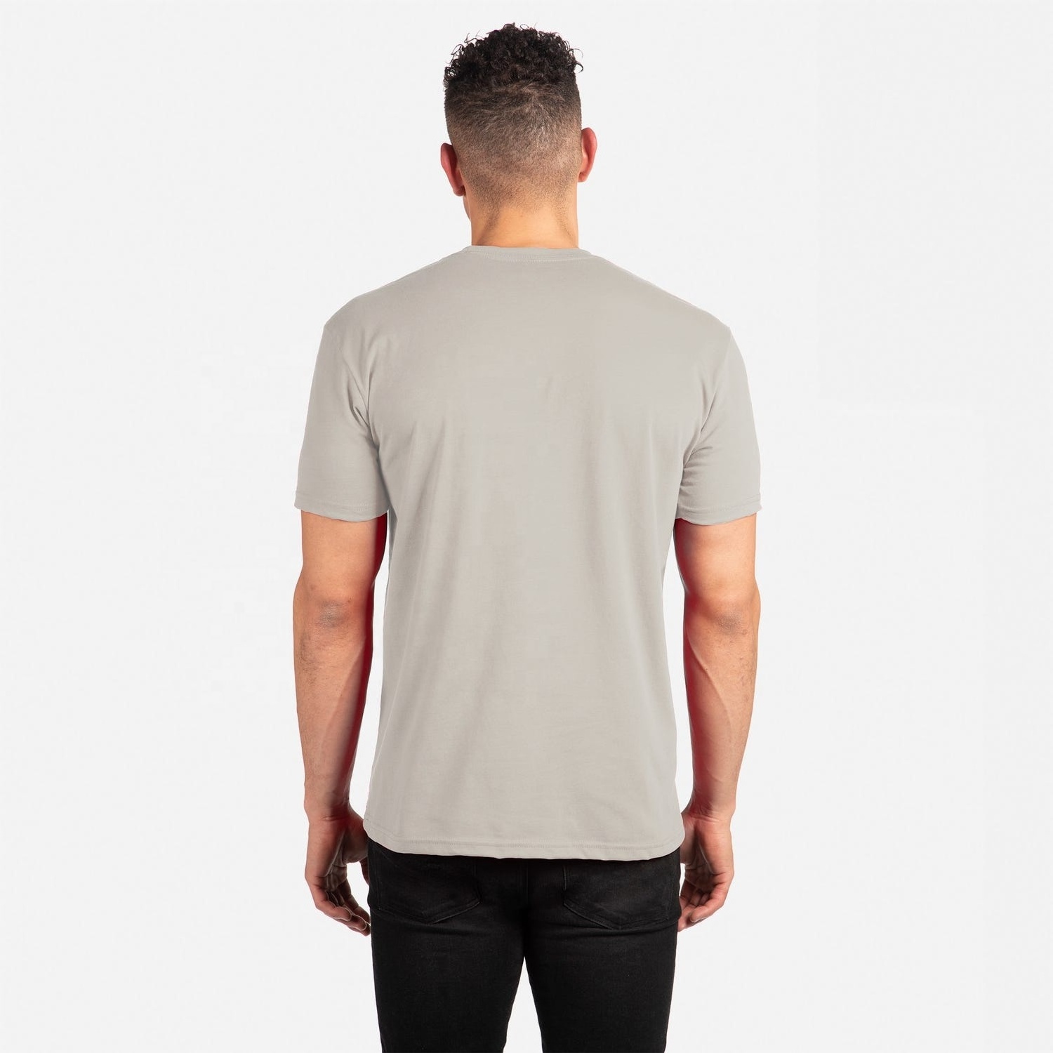 Next Level Apparel Light Gray 6410 Unisex Sueded  Men's T Shirt Breathable Unisex Blank Classic Triblend Sueded Jersey t Shirt