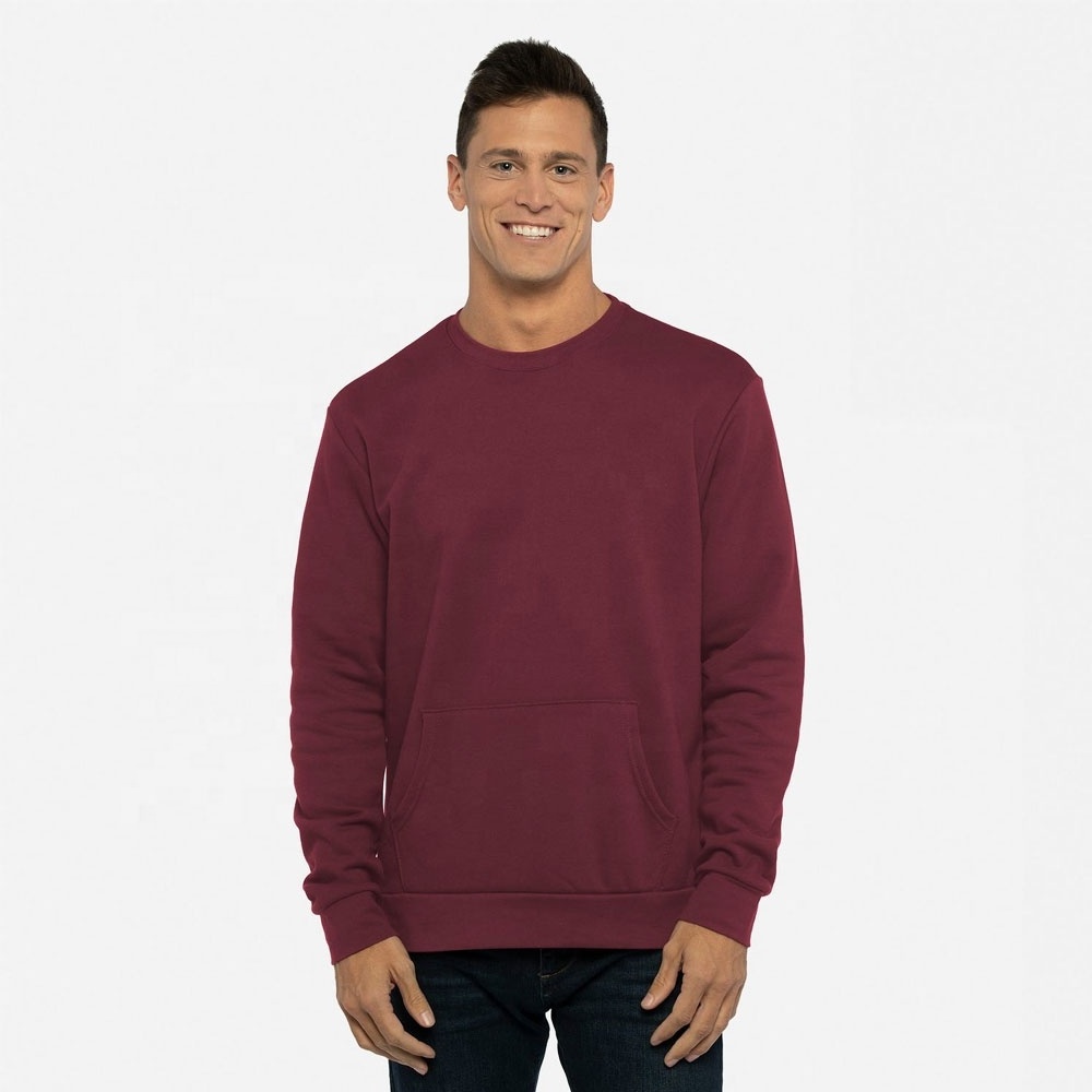 Next Level Maroon 9001 Unisex Santa Cruz Pocket Sweatshirt pullover with soft 80/20 Fleece Crew Neck Classic Pocket Sweatshirt