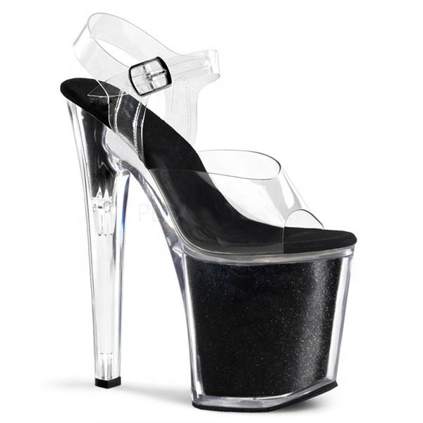 8 inch-20 cm high Heeled Sandals flash powder steel pipe shoes models for women's shoes Party dresses stage of shoes slippers