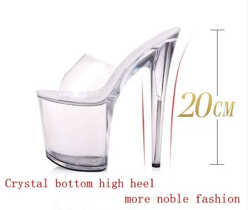 20 cm crystal slipper with super high heel and fine heel sole