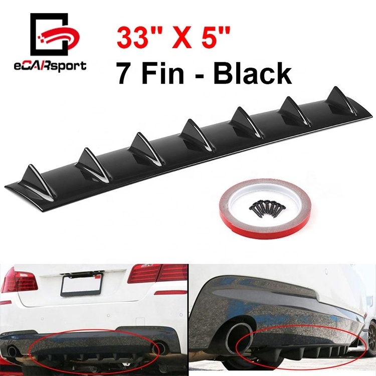 Universal ABS Racing Rear Lip Spoiler Deflector Splitter Lower Rear Bumper Lip 5 Fin Racing Diffuser Spoiler for Honda Civic