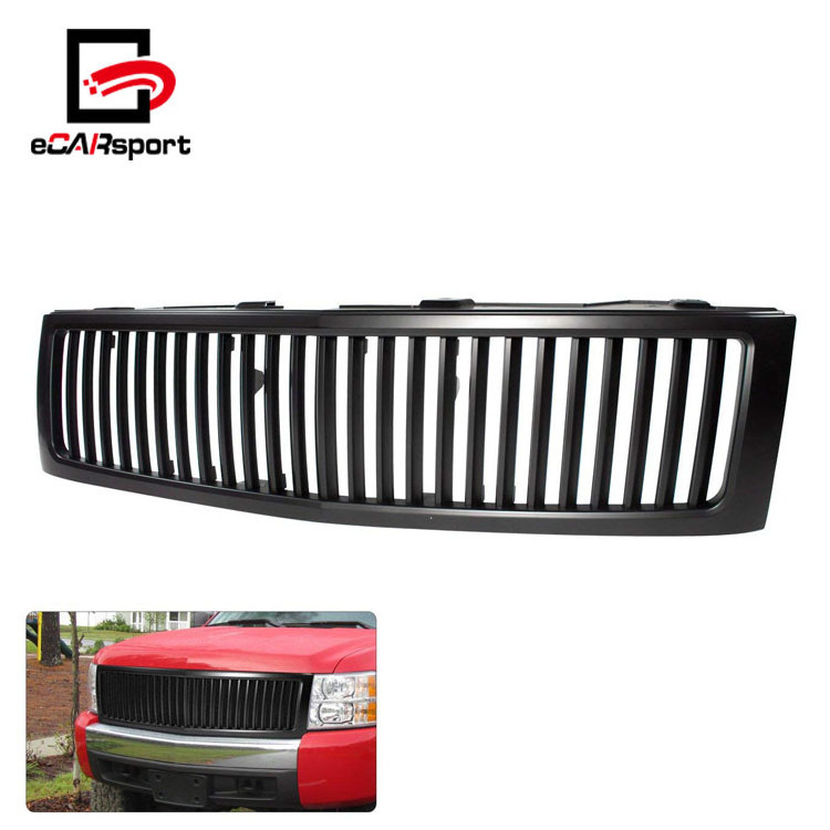 Front Bumper Hood Black Vertical Grille For Chevy for Silverado 1500