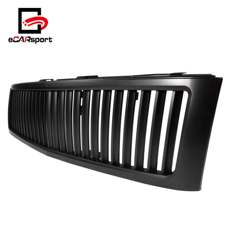 Front Bumper Hood Black Vertical Grille For Chevy for Silverado 1500