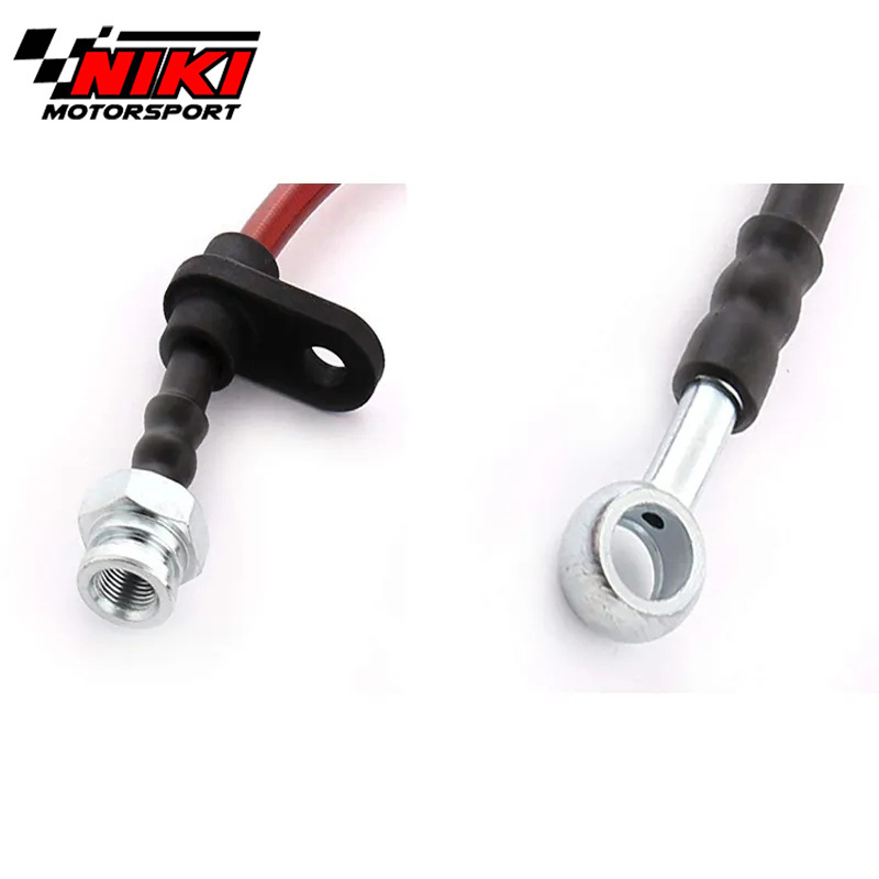 Brake Hose for Honda for Civic EK EJ EM 96-00 Front Rear Red Stainless Steel Braided Black End Cap Oil Line Cable Hose