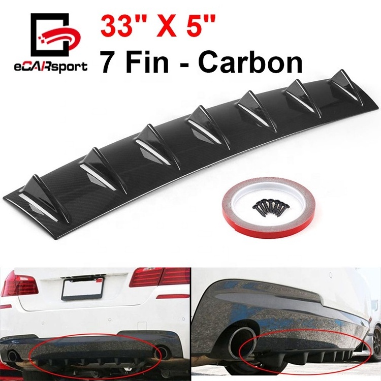 Universal ABS Racing Rear Lip Spoiler Deflector Splitter Lower Rear Bumper Lip 5 Fin Racing Diffuser Spoiler for Honda Civic