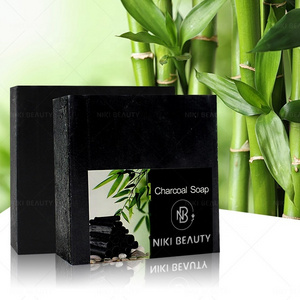 Private Label All Natural Organic Handmade Bar Brightening Whitening Body Black Bamboo Charcoal Soap For Skin Whitening