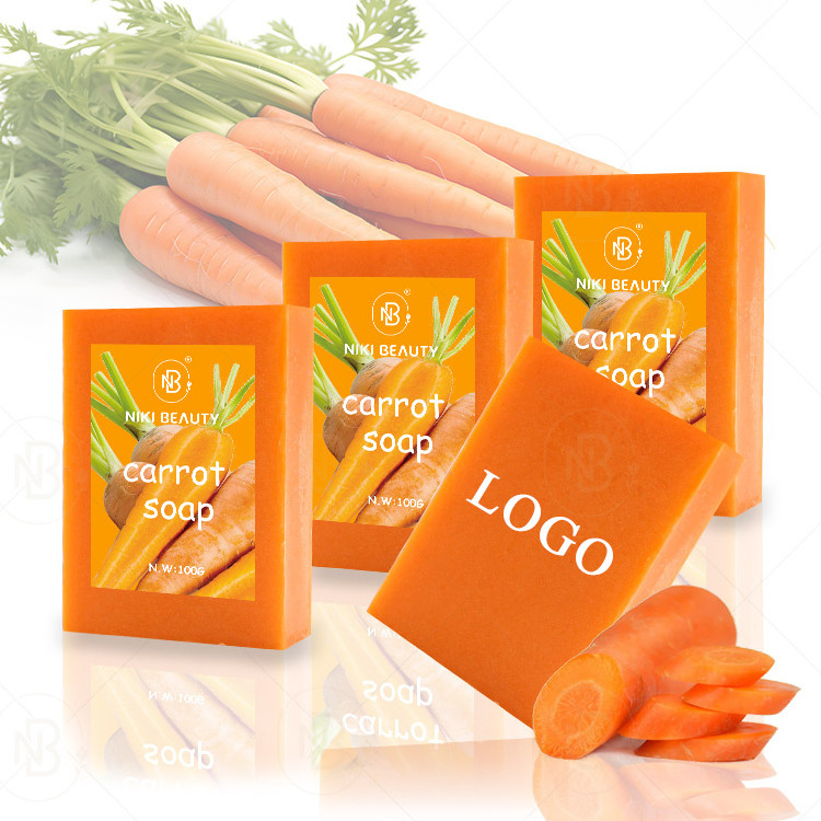 Custom Wholesale Carrot Soap Shea Butter Antibacterial Natural Bath ANTI ACNE Carrot Soap