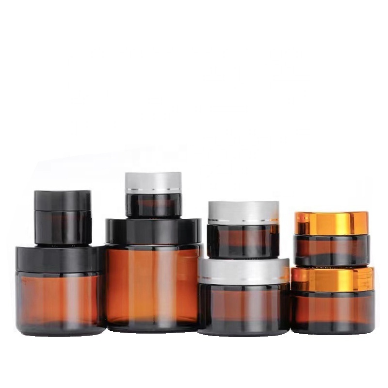 Manufacturer Hot Sale  4oz 120ml Empty Black Lid Amber Glass Candle Jar Cosmetic Glass Jar (GJM02)