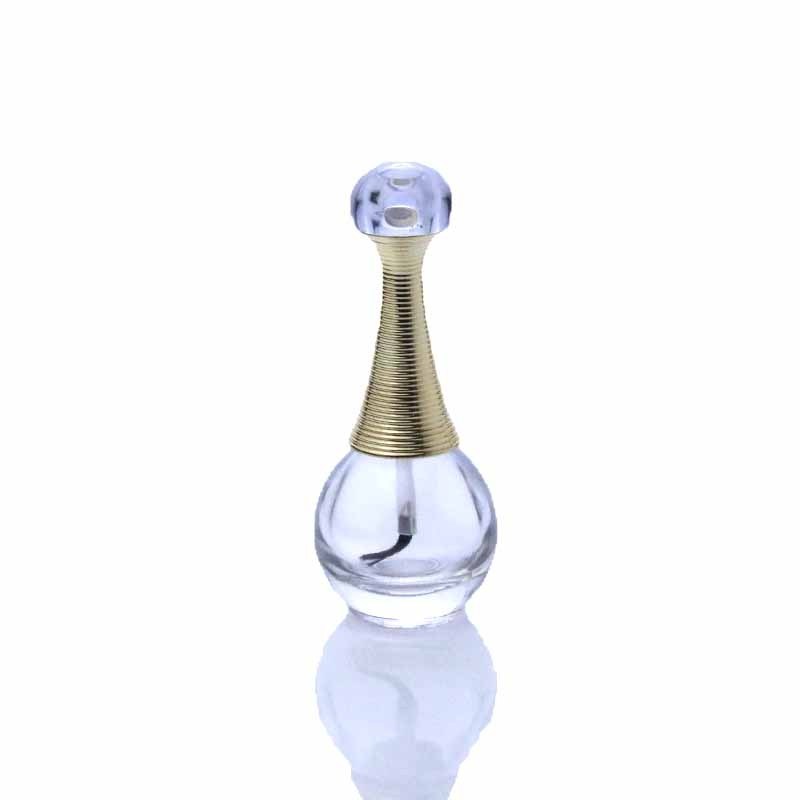 Wholesale Nail Polish Bottle Glass Empty 5ml 10ml  Clear Ball Shaped Diamond Shape Nail Polish Bottles (NGC02)