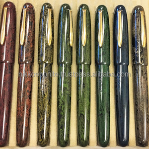 Japanese Hand-made fountain pen called "HOUJU," made of high quality black and original color ebonite in 7 colors