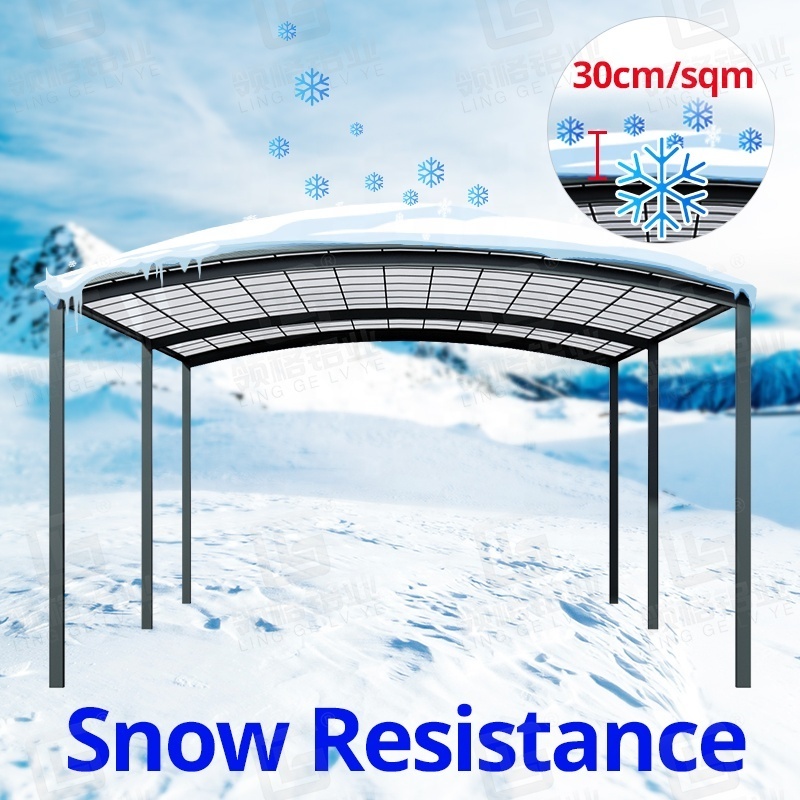 Wind And Snow Resistance Car Cover Carport With Arched Roof Aluminum Carport Canopy Garages Canopies Carports