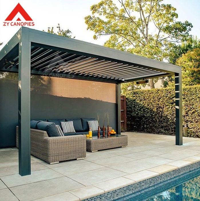 Customized Motorized Gazebo Pergolas Shade Cover Outdoor Cabanas Aluminium Pergola Kit