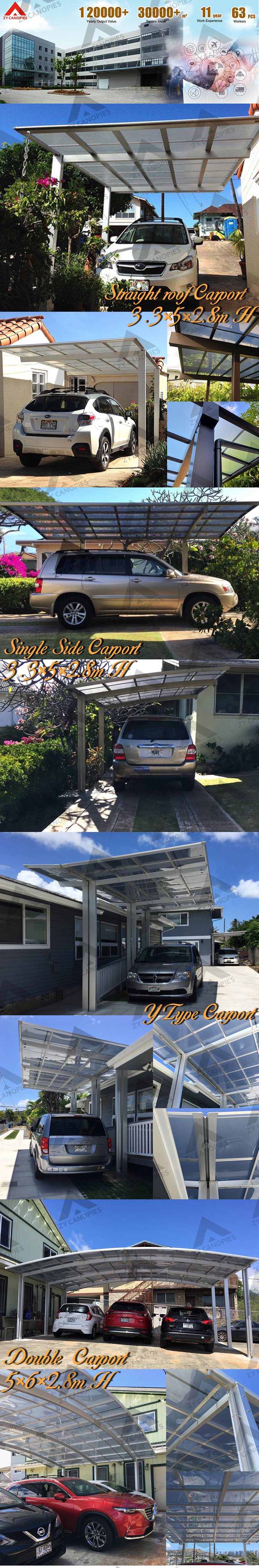 High Quality Metal Carport Frame Parts Free Standing Aluminum Curved Carport