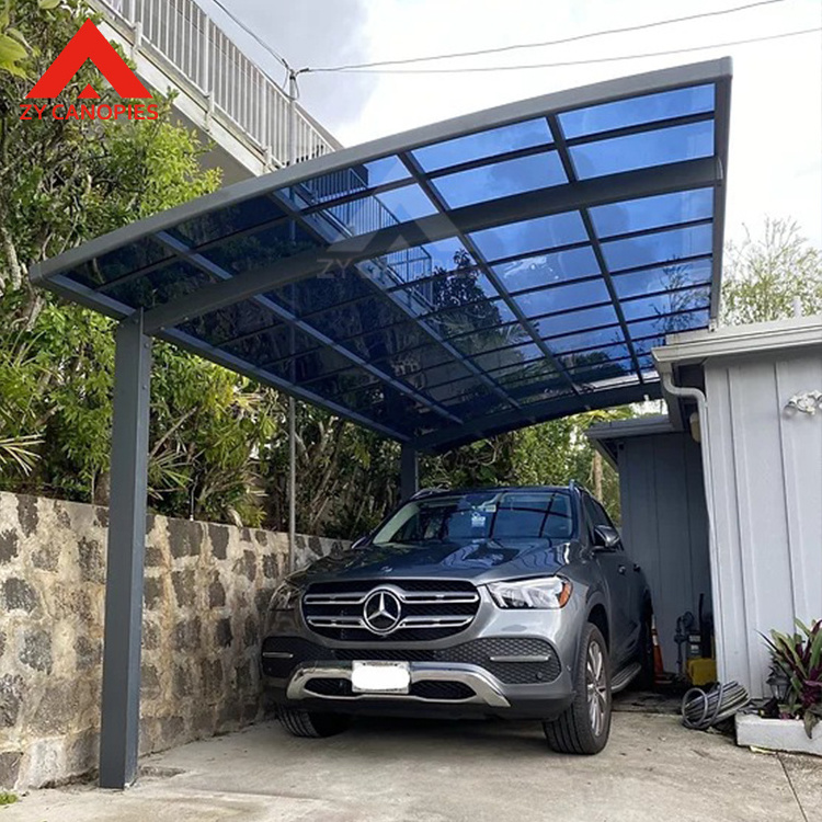 Strong Aluminum Structure Carport Free Standing Polycarbonate Roof Car Parking Canopy