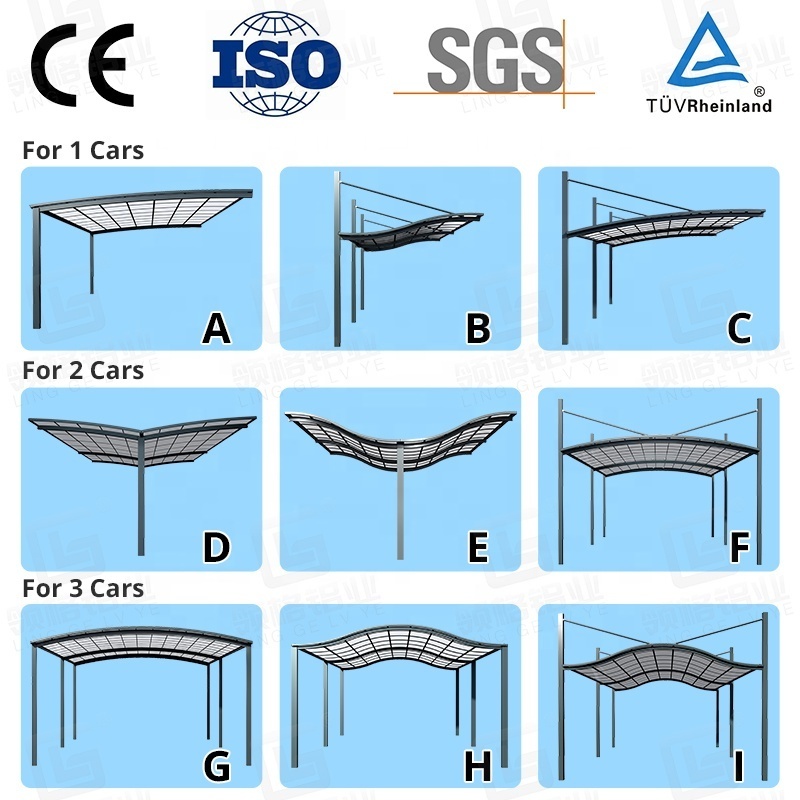 Aluminum Car Parking Shade Carport Canopy Outdoor Aluminium Car Shelter Easy To Install Car Garages Carport