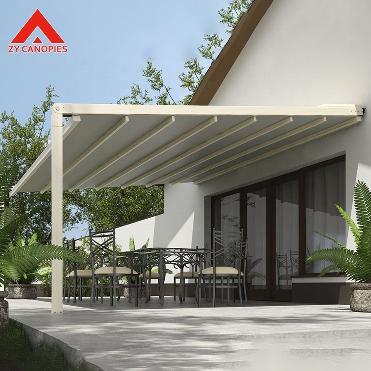 Freestanding Bioclimatic PVC Louvered Gazebos With Glass Sliding Doors Outdoor Aluminium Louvered Pergola