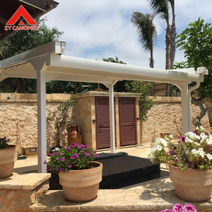 Freestanding Bioclimatic PVC Louvered Gazebos With Glass Sliding Doors Outdoor Aluminium Louvered Pergola