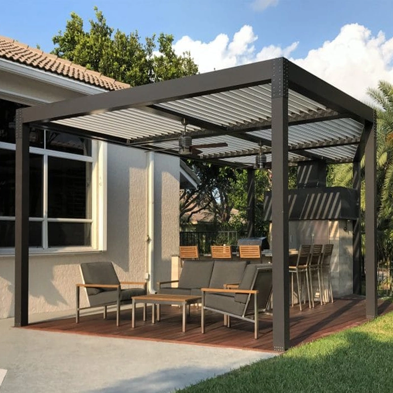 Factory UV Protection Pergola Aluminum Outdoor Motorized Bioclimatique Louvered Pergola House Patio Cover