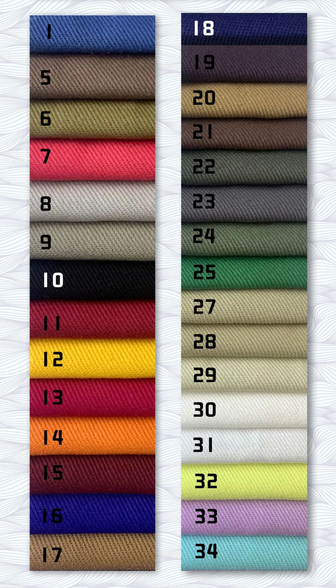 in stock eco-friendly textile 10*10 non stretch 100% cotton khaki fabric twill heavy weight 240g fabric