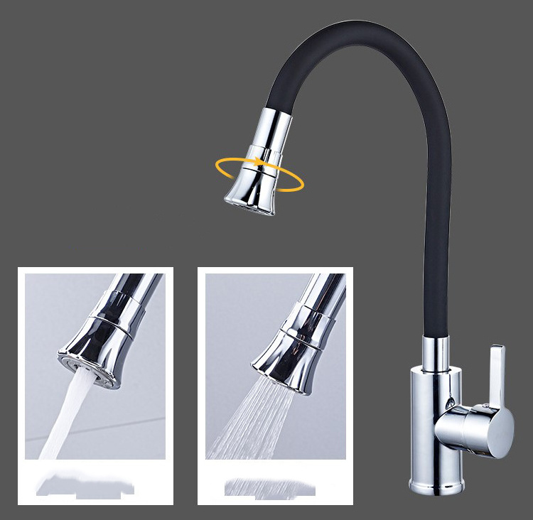 most sold Stainless steel single lever sink kitchen faucet mixer black silicone kitchen shower splash faucet