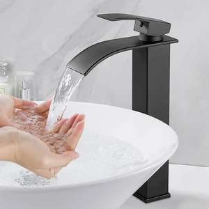 2024 luxury Bath Mixer  Basin Taps Black Golden Basin Faucet bathroom faucets waterfall face basin faucet