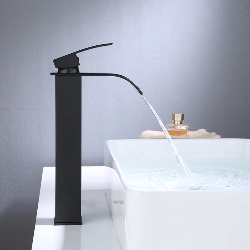 2024 luxury Bath Mixer  Basin Taps Black Golden Basin Faucet bathroom faucets waterfall face basin faucet