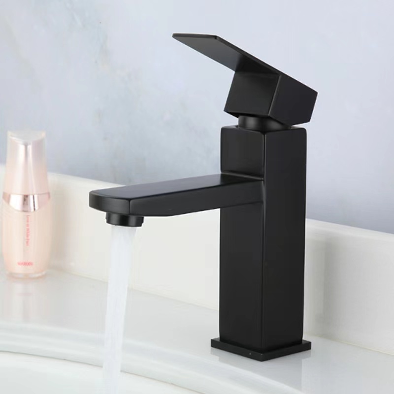 luxury new design stainless steel lavatory basin faucet bathroom sinks water taps black matte vanity faucets