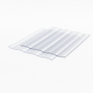 Hot sale in dubai 1.2mm thick clear transparent plastic corrugated roof polycarbonate sheet panel for skylight and sunroom