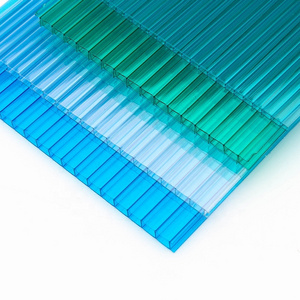 plastic wholesale tinted twin multiwall wall plastic polycarbonate hollow roof sheet uv 4 walls 20mm for green house