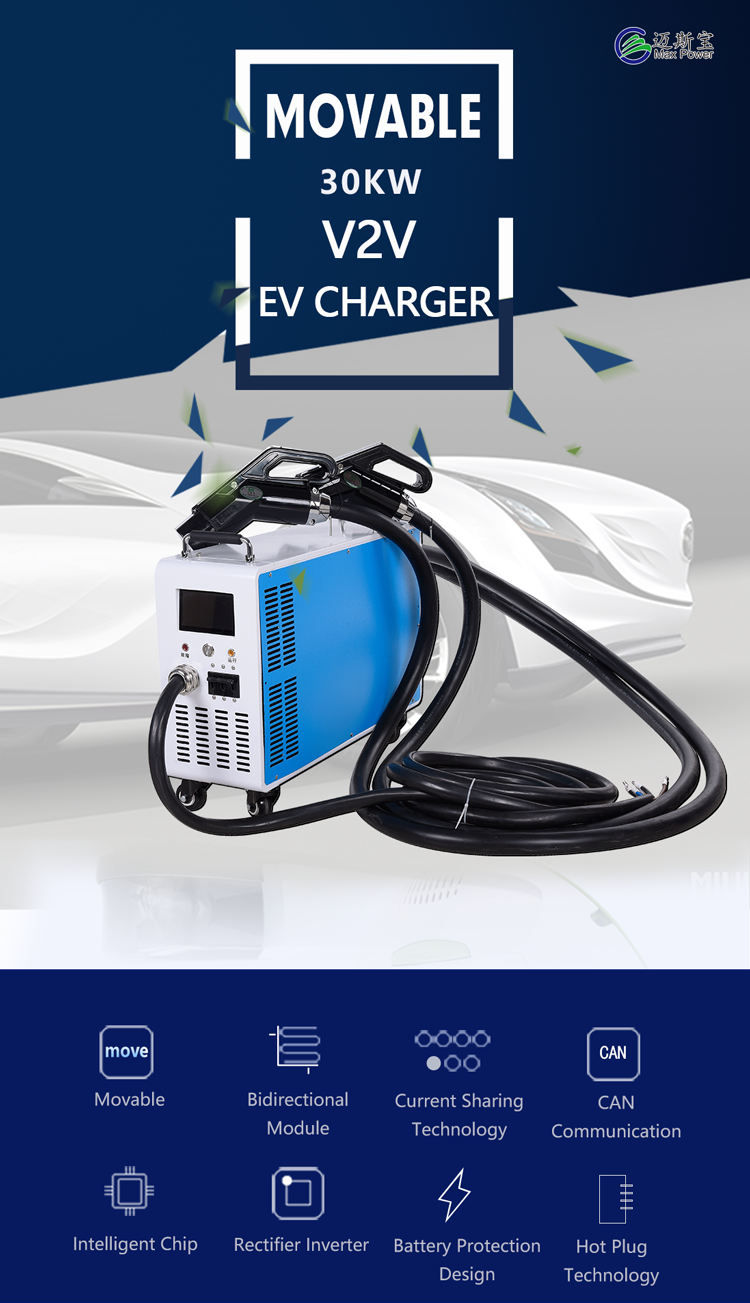 30KW CHAdeMO CCS DC EV Car Power Bank Portable EV Charger Manufacturers Charging Station for Electric Car