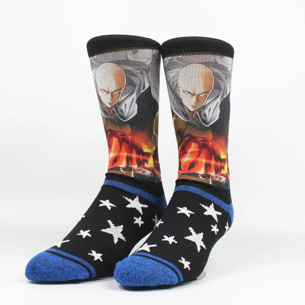 POD no MOQ sublimation blank socks custom your own polyester white crew digital cartoon print socks