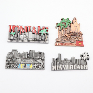 OEM Custom Design Miami Bahamas Tourism Beach Souvenir 3D Metal Refrigerator Fridge Magnet