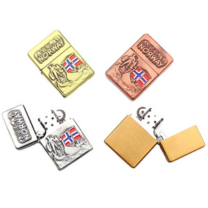 Wholesale Cheap Norway Souvenirs Custom Metal Clipper Lighter Cigar Cigarette Smoking Accessories Lighter