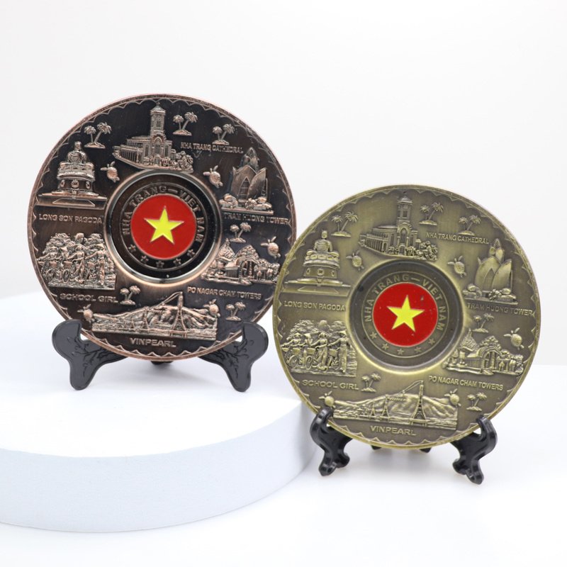 Customised Logo 3D Commemorative Plaque Metal Vietnam Travel Tourist Souvenir Plate