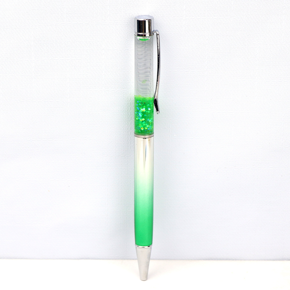 Wholesale Luxury Custom Logo Floating Glitter Liquid Metal Souvenir Ballpoint Pen