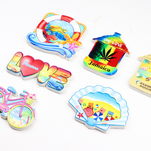 Wholesale customised made beach sea theme ocean souvenir 3d resin refrigerator magnet for fridge