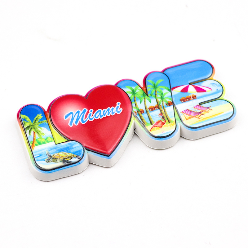 Wholesale customised made beach sea theme ocean souvenir 3d resin refrigerator magnet for fridge