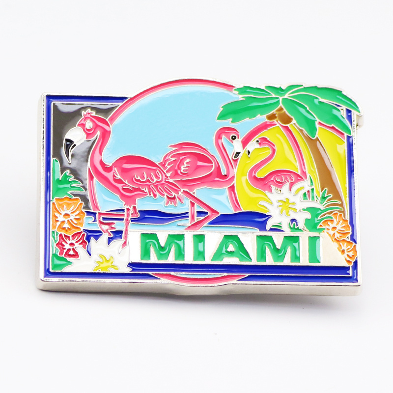 OEM Custom Design Miami Bahamas Tourism Beach Souvenir 3D Metal Refrigerator Fridge Magnet