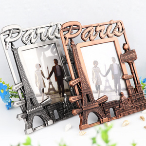 Wholesale Custom Design Zinc Alloy Home Decor France Paris Souvenir Metal Photo Picture Frame