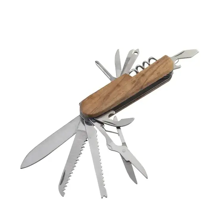 Wholesale safety blanks wooden multitool knives keychain camping outdoor survival folding pocket knife