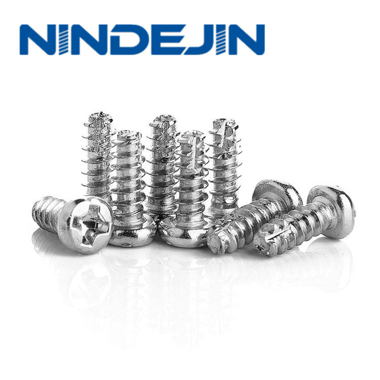 Stainless Steel 304 M2 M2.3 M2.5 M2.6 M3 M4 Pan Head Flat Cutting Thread Tail Self Tapping PT Screw for Plastic