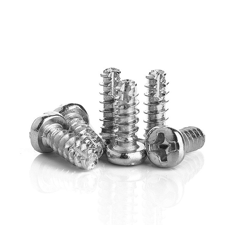 Stainless Steel 304 M2 M2.3 M2.5 M2.6 M3 M4 Pan Head Flat Cutting Thread Tail Self Tapping PT Screw for Plastic