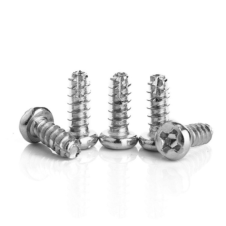 Stainless Steel 304 M2 M2.3 M2.5 M2.6 M3 M4 Pan Head Flat Cutting Thread Tail Self Tapping PT Screw for Plastic