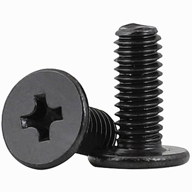 Black Carbon Steel M1.2 M1.4 M1.6 M2 M2.5 M3 Thin Head Screw CSK Countersunk Flat Head Cross Phillips Machine Screw