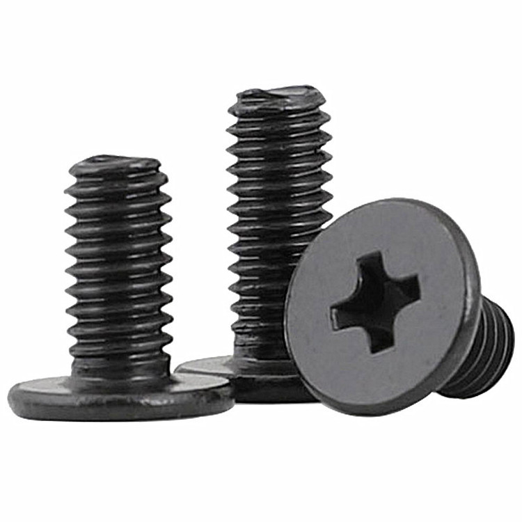 Black Carbon Steel M1.2 M1.4 M1.6 M2 M2.5 M3 Thin Head Screw CSK Countersunk Flat Head Cross Phillips Machine Screw