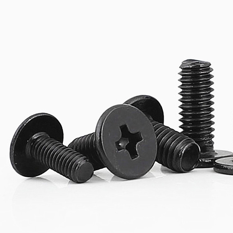 Black Carbon Steel M1.2 M1.4 M1.6 M2 M2.5 M3 Thin Head Screw CSK Countersunk Flat Head Cross Phillips Machine Screw