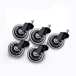 Black Office Chair Caster Wheels Replacement 2 2.5 3 Inch Swivel Rubber Furniture Roller Caster Wheels