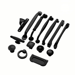 Aluminium Drawer Handles Vintage Matt Black Door Handles for Kitchen Cabinets