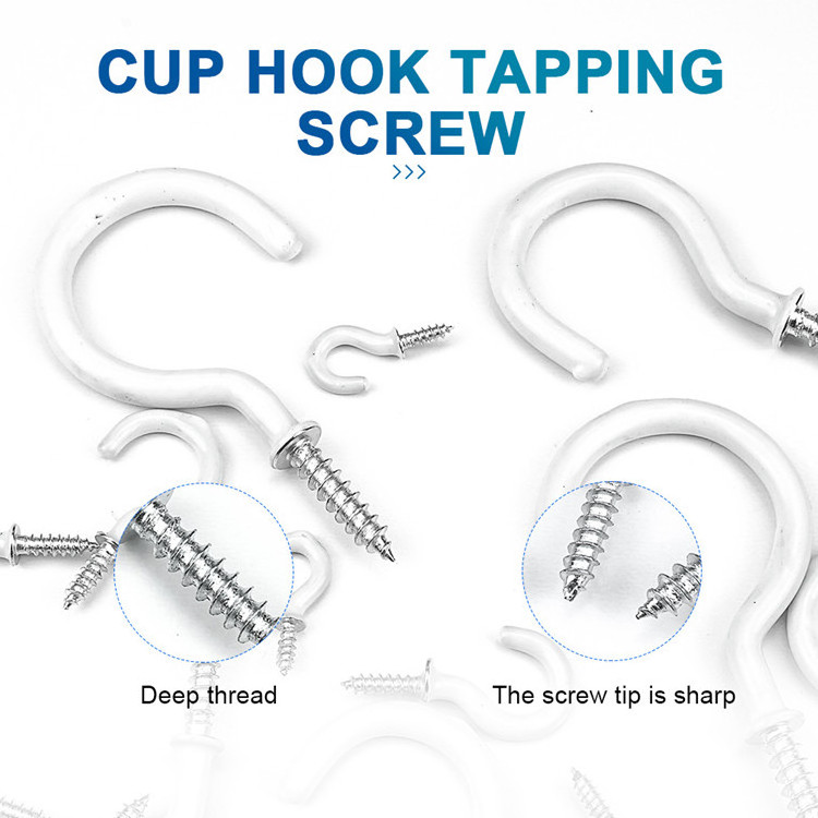 Plastic Coated Cup Hook Screw 1